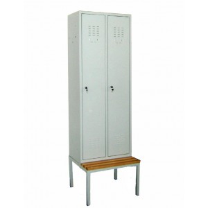 Locker with 2 doors and bench